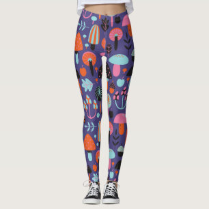 Mushroom Variety: Vintage Illustration Leggings