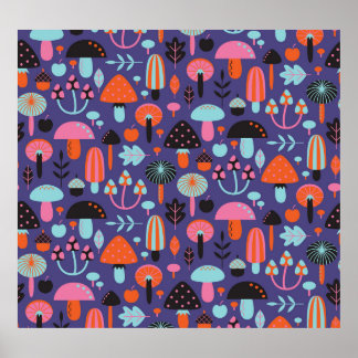 Mushroom Variety: Vintage Illustration Poster