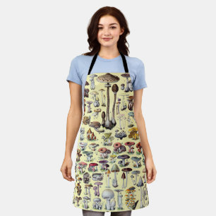 Mushroom Vintage Toadstool Antique Illustration Apron