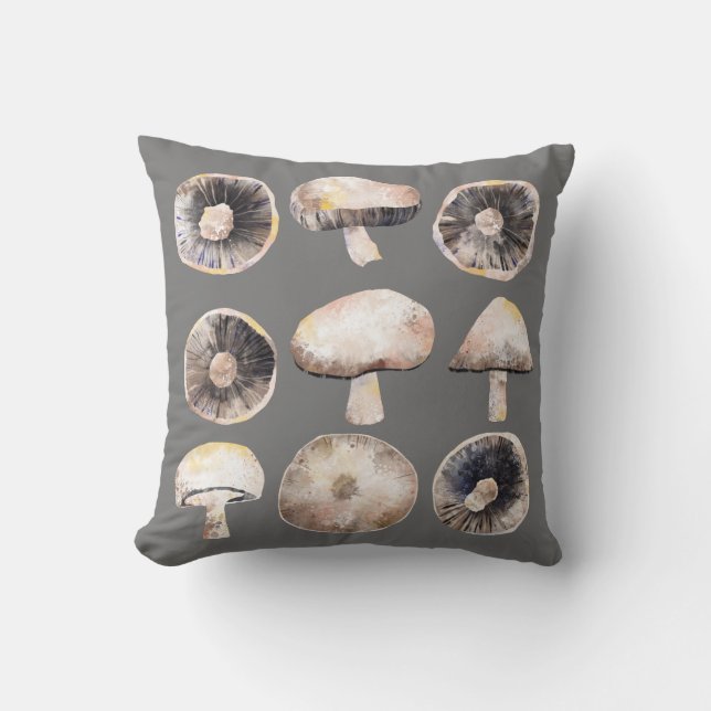 Mushroom Watercolor Cushion (Front)