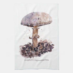 Mushroom Watercolor Tea Towel