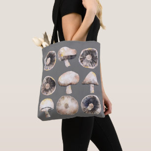 Mushroom Watercolor Tote Bag