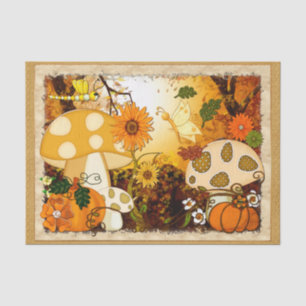 Mushroom Whimsical Autumn Fantasy Tissue Paper