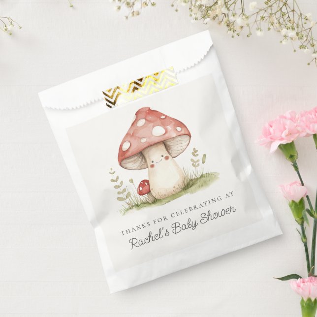 Mushroom Whimsical Gender Neutral Cute Baby Shower Favour Bag (Sealed)
