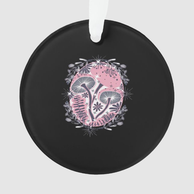 Mushroom Whimsigoth Art Design Classic Ornament (Front)