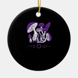 Mushroom Whimsigoth Vibes Ceramic Ornament