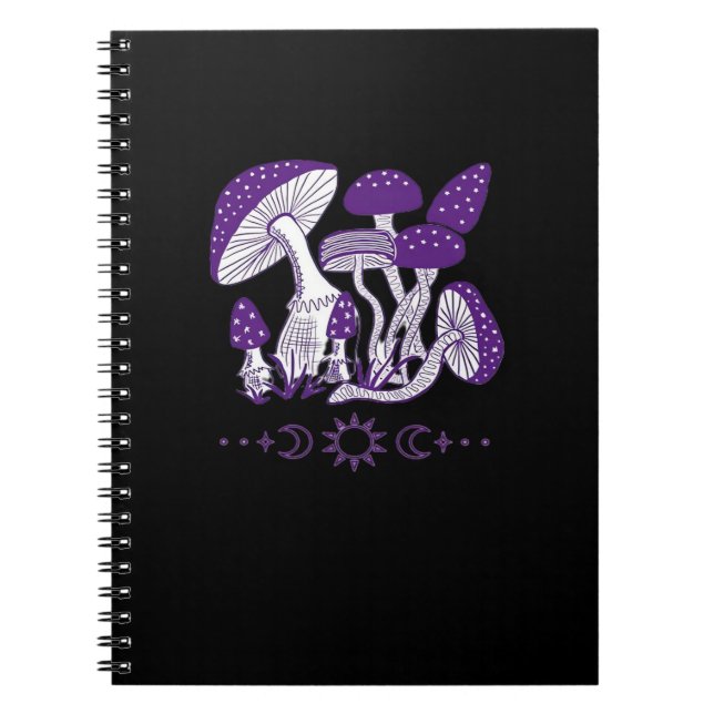 Mushroom Whimsigoth Vibes Notebook (Front)