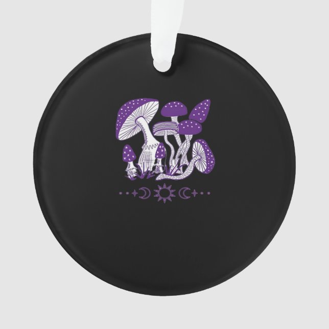 Mushroom Whimsigoth Vibes Ornament (Front)