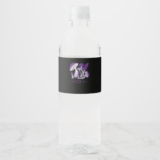 Mushroom Whimsigoth Vibes Water Bottle Label
