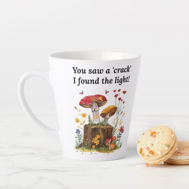 Mushroom & Wildflower, Nature Lover Inspirational  Latte Mug (In Situ)