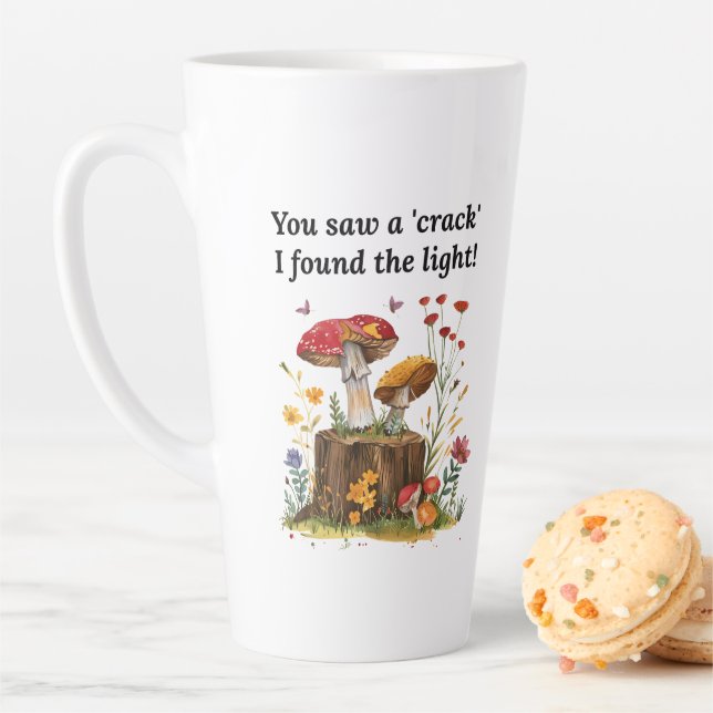 Mushroom & Wildflower, Nature Lover Inspirational  Latte Mug (In Situ)