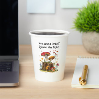 Mushroom & Wildflower, Nature Lover Inspirational Paper Cups