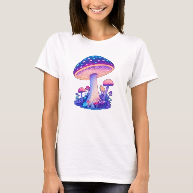 Mushroom with Neon Lights T-Shirts and More (Front)