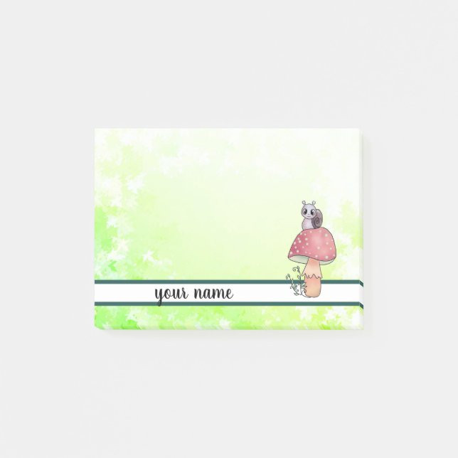 mushroom with snail post-it notes (Front)