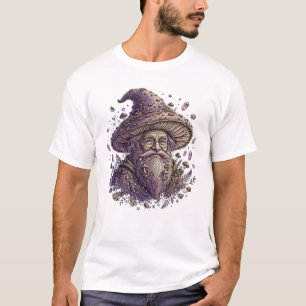Mushroom Wizard Old Man - Mystical Crystal T-Shirt
