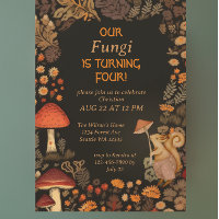 Mushroom Woodland Animal Boys Fourth Birthday