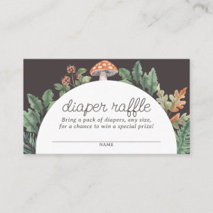 Mushroom Woodland Baby Shower Diaper Raffle Ticket Enclosure Card