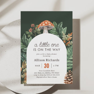 Mushroom Woodland Baby Shower Invitation