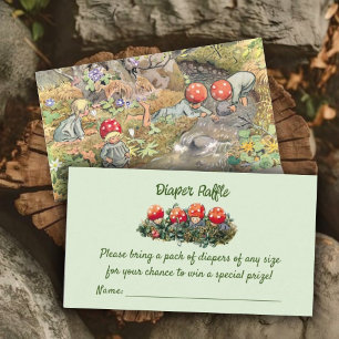 Mushroom Woodland Frog Baby Shower Diaper Raffle Enclosure Card
