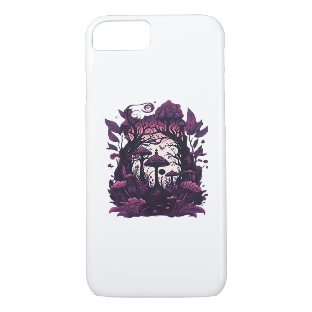 Mushroom Woods Whimsigoth Witchy Screenprint Desig Case-Mate iPhone Case (Back)