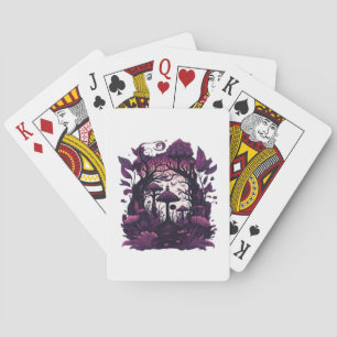 Mushroom Woods Whimsigoth Witchy Screenprint Desig Playing Cards