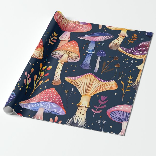Mushroom  wrapping paper (Unrolled)