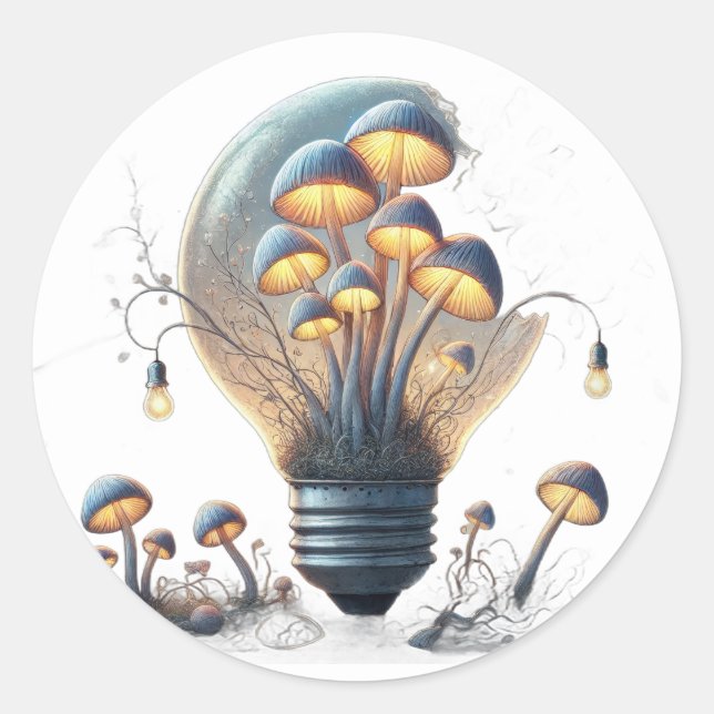 Mushrooming Ideas  Classic Round Sticker (Front)
