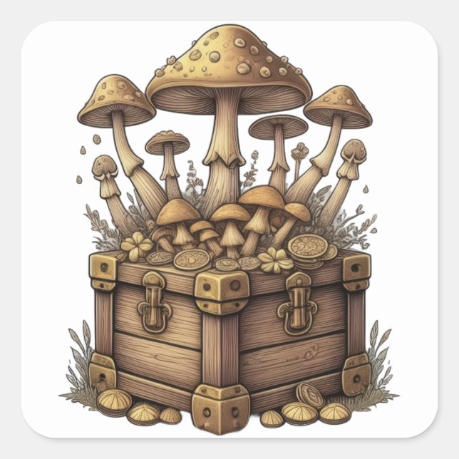 Mushrooming Riches  Square Sticker (Front)