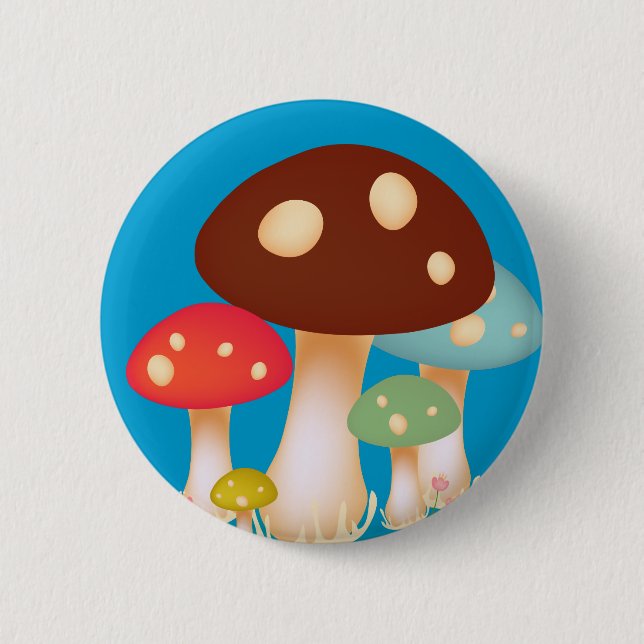 Mushrooms 6 Cm Round Badge (Front)