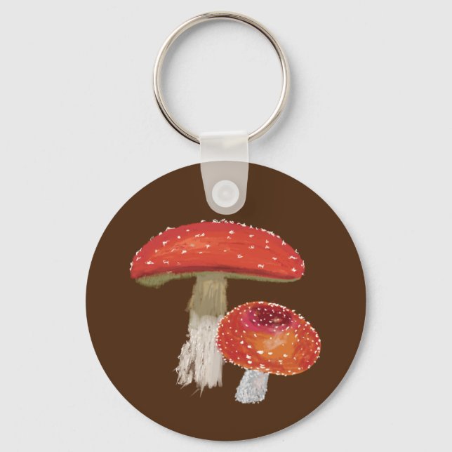 Mushrooms, Amanita Muscaria  Key Ring (Front)