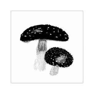 Mushrooms, Amanita muscaria  Rubber Stamp