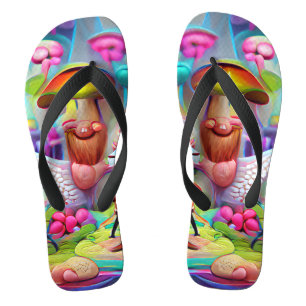 Mushrooms and Faeries Custom Created Flip Flops