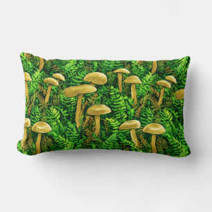 Mushrooms and Ferns on the Forest Floor Lumbar Cushion
