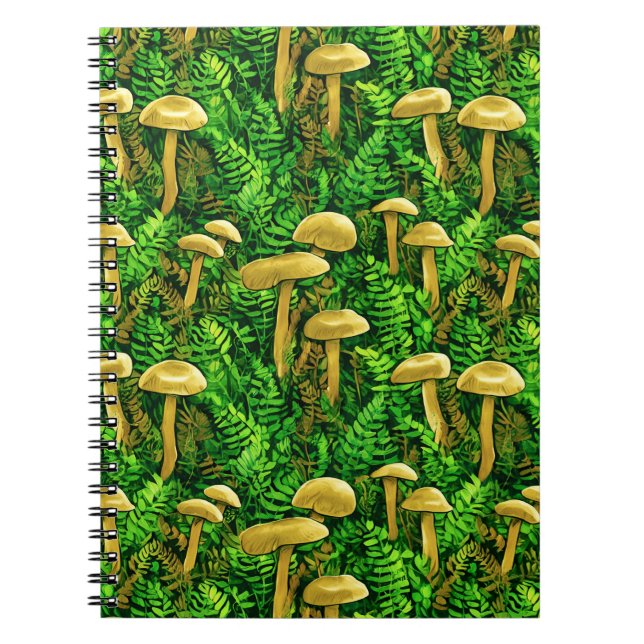 Mushrooms and Ferns on the Forest Floor Notebook (Front)