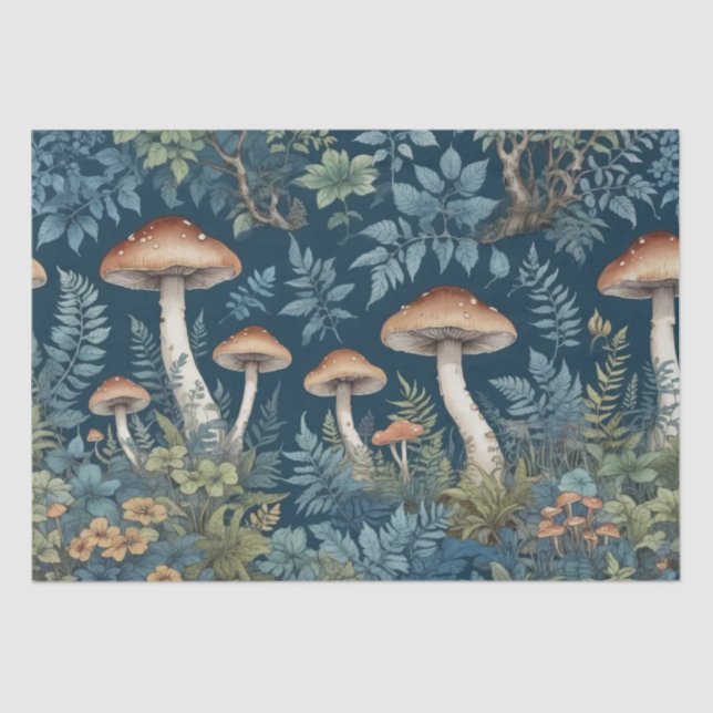 Mushrooms and Ferns Tissue Paper (Front)