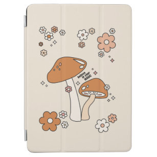 Mushrooms And Flowers Earth Tones Beige Retro 70s iPad Air Cover