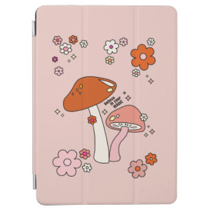 Mushrooms And Flowers Peach Art Retro 70s iPad Air Cover