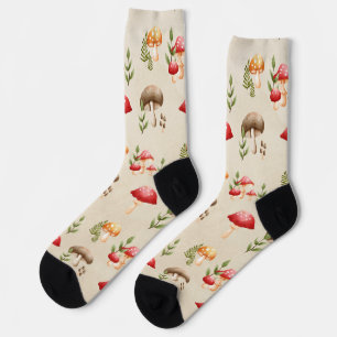 Mushrooms and Forest Foliage Socks