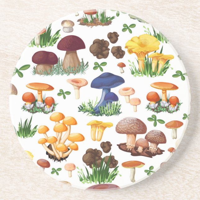 Mushrooms And Grass Coaster (Front)