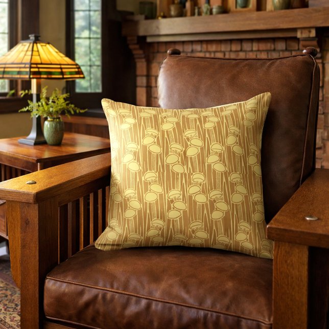 Mushrooms And Grass Pattern Cushion (Creator Uploaded)