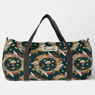 Mushrooms and Hearts Joyful Duffle Bag