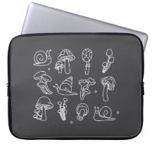 Mushrooms and Snails Laptop Sleeve