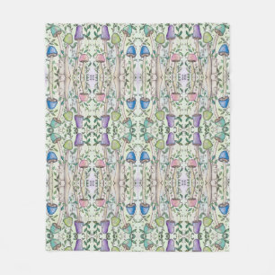 Mushrooms and Vines Fleece Blanket
