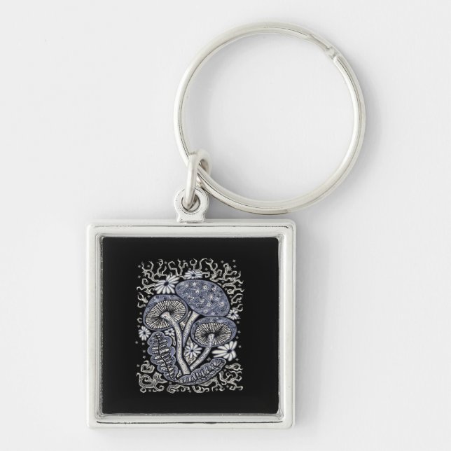 Mushrooms And Whimsigoth Key Ring (Front)