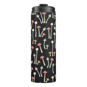 mushrooms,autumn,pattern thermal tumbler
