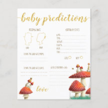 Mushrooms & bees baby predictions guessing game
