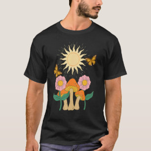 Mushrooms Butterflies and Flowers and Sun T-Shirt