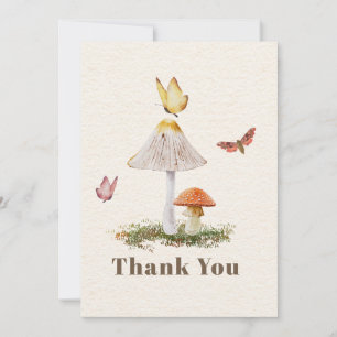 Mushrooms Butterflies Baby Shower Thank You Card