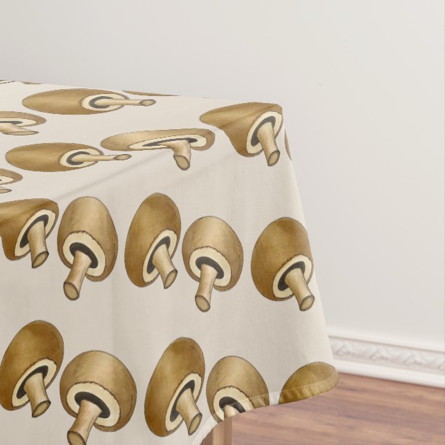 Mushrooms Button Portabella Fungi Pizza Toppings Tablecloth (In Situ)