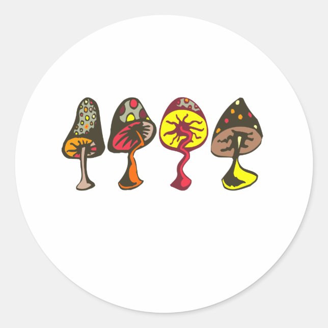 Mushrooms Classic Round Sticker (Front)